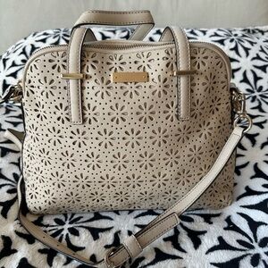 Kate Spade Cream Floral Cutout Handbag
